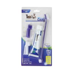 Kit de Controle Tártaro para Animais de Estimação, Cães Contém Creme Dental e Escova, Kit Cuidados Dentais, Pet Limpeza Dentes, 4 Pcs - Image 3