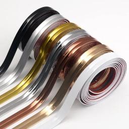 Fita decorativa autoadesiva do pvc, fundo do ouro, parede, canto interno, tira da decoração, mobília, borda da tabela, pára-choques anticolisão - Image 1
