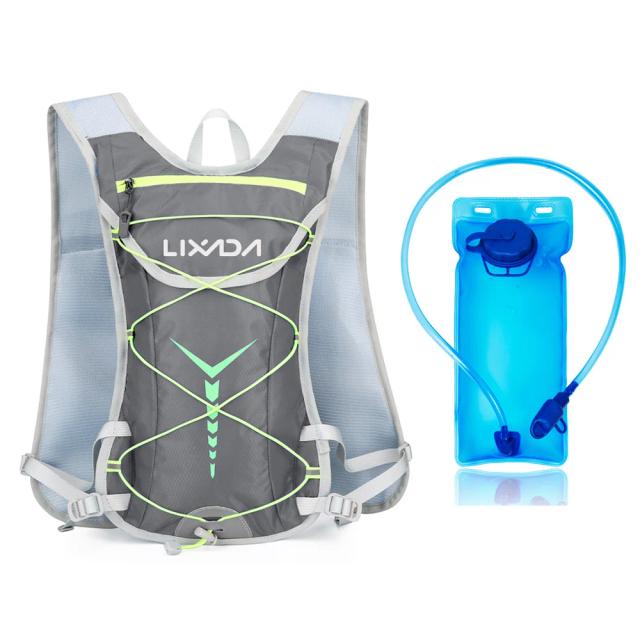 Mochila de Hidratação de Nylon com Bexiga de 2L para Ciclismo, Corrida e Outdoor