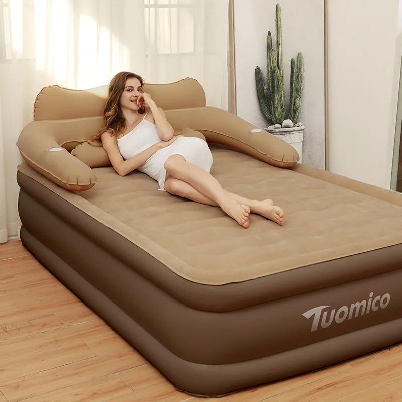 152*203*48cm 2 pessoa inflável colchão cama interior ao ar livre dormir acampamento almofada de ar carro dobrável preguiçoso portátil sofá esteira - Image 1