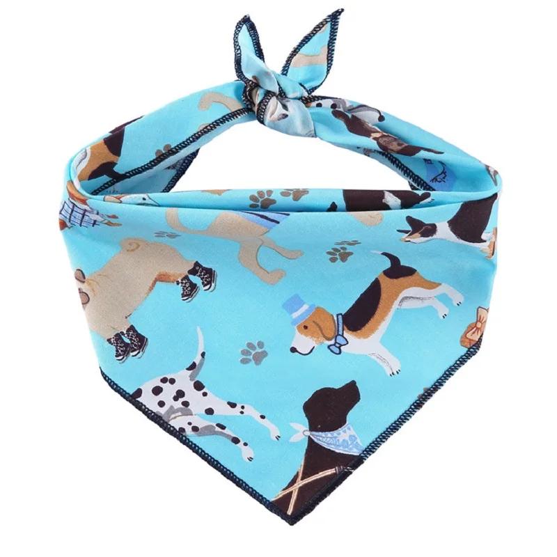 Bandana de triângulo de algodão macio ajustável para animais de estimação, padrão bonito, chihuahua lenço, cachecol de cachorro, toalha de saliva - Image 1