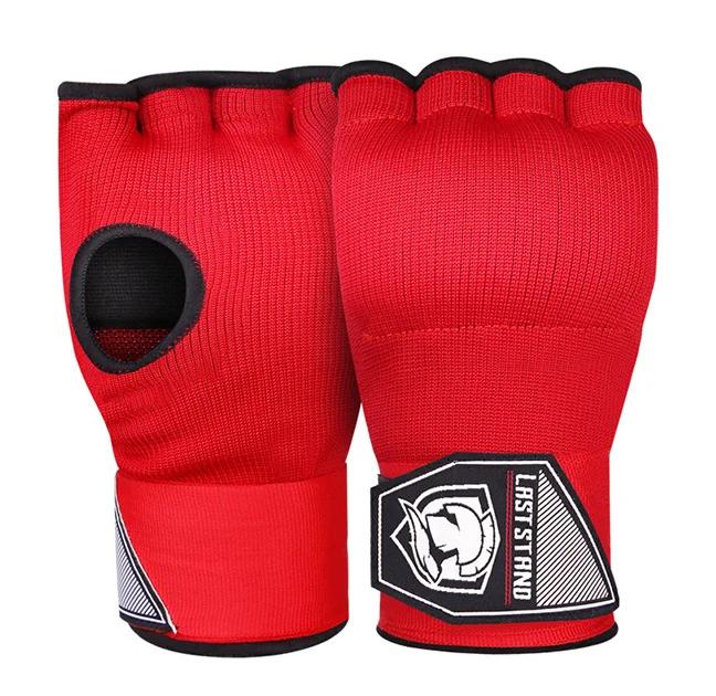 1 par de gel boxe luvas envoltório mão ajustável meio dedo luvas de apoio com alça de pulso longa MMA boxe mão engrenagem protetora - Image 1