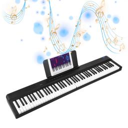 Piano de teclado dobrável com pedal e bolsa de transporte, tamanho grande, órgão eletrônico dobrável, alto-falantes estéreo embutidos, BT - Image 2