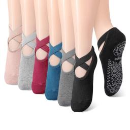 Meias de ioga antiderrapantes de algodão para mulheres, atadura, Pilates, balé, dança, esporte, academia, treino, chinelo, corrida, aderência - Image 1