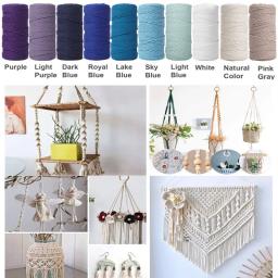 100m longo trançado algodão corda, ideal para têxteis-lar, festa de casamento, cabo de macramé, decoração artesanal, diâmetro 1/2/3mm - Image 4