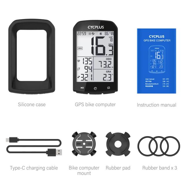 Computador para Bicicleta CYCPLUS com GPS Sem Fio, Velocímetro Impermeável, Odômetro e Conectividade ANT+ e Bluetooth 5.0