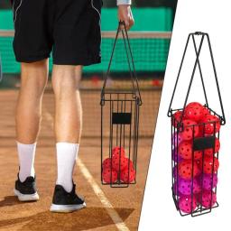 Cesta De Armazenamento De Bola De Tênis, Pickle Ball Picking Basket com Alça, Selecionador De Bola De Tênis, Aço Inoxidável Durável - Image 2