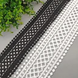 1 metro preto branco oco para fora a fibra de leite bordado laço fita 7cm de largura diy vestuário costura tecido artesanato artesanal material - Image 6