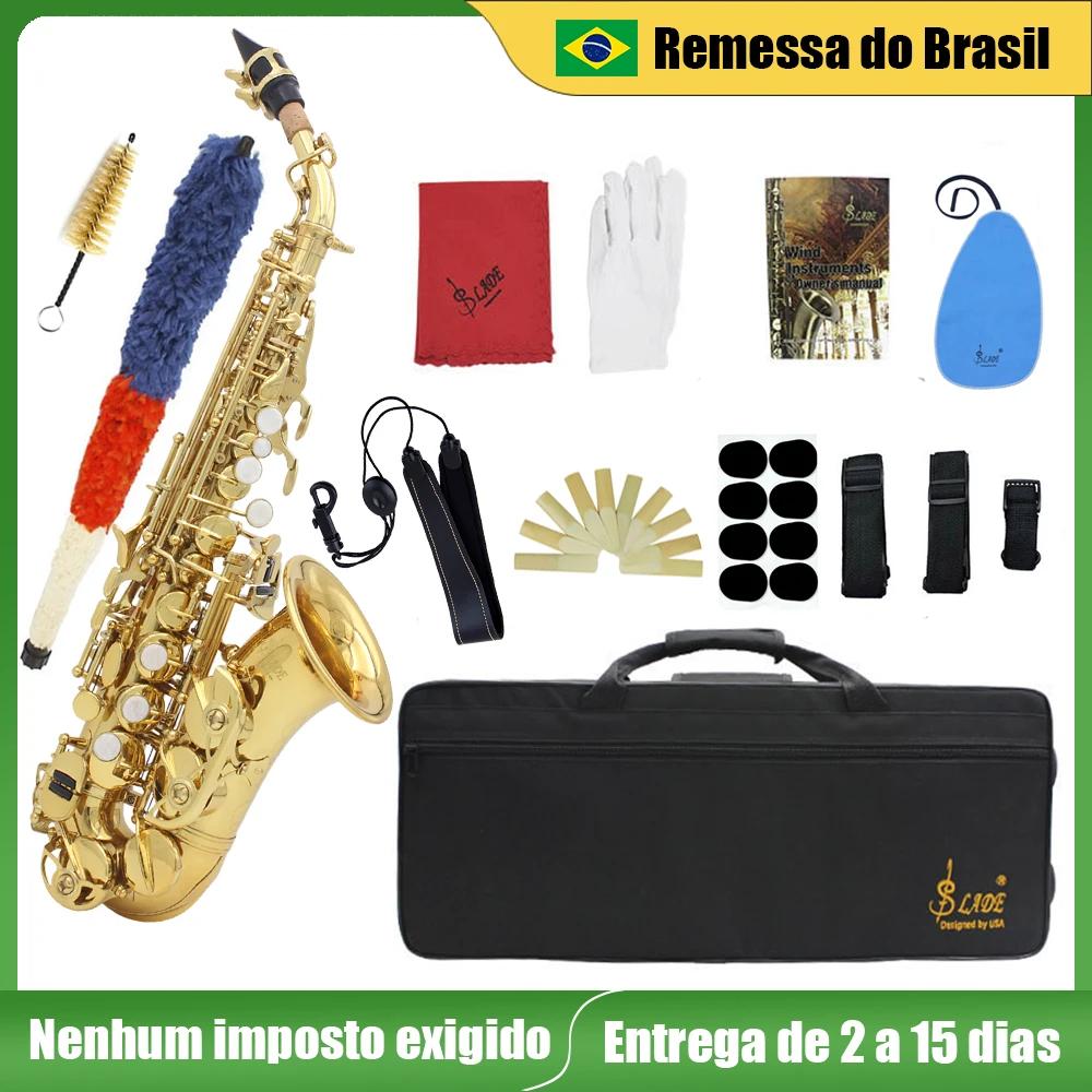 SLADE-Saxofone Soprano Profissional com Caixa, Corpo De Latão, Sax Plano B, Instrumento De Soprano, Reeds Peças e Acessórios - Image 1