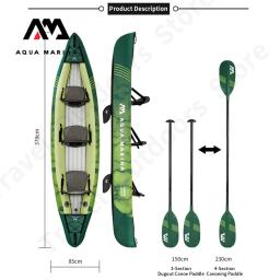AQUA MARINA RIPPLE 3 Pessoas Caiaque, Família Estilo, Lazer Esportes, canoagem, Água Viagens, Pesca, barco inflável, 370x85cm - Image 2