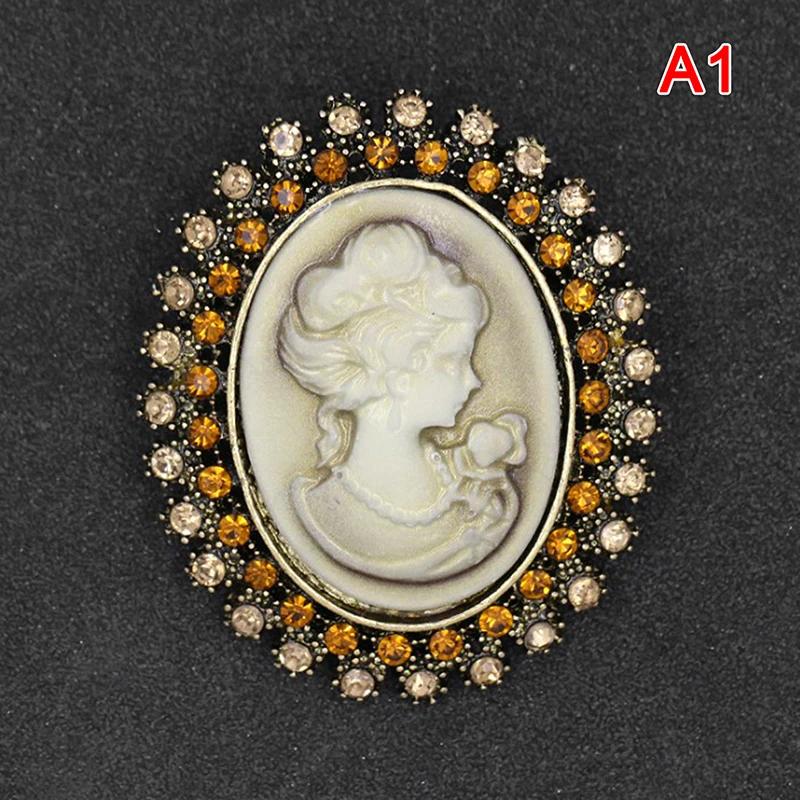 Broches de strass cristal vitoriano para mulheres, broche de cabeça beleza da rainha, alfinete vintage, acessório de vestuário, presente menina - Image 6