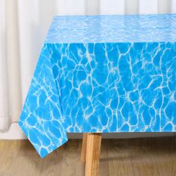 Toalha de mesa para festa com tema oceano, 137x274cm, verão, praia, onda de água, praia, piscina, primeiro aniversário, chá de bebê, suprimentos - Image 3