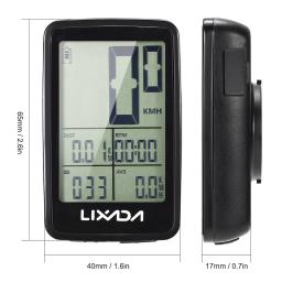 Lixada-Wireless Bike Cycle Computer, Velocímetro recarregável USB, odômetro com Mount Holder, Acessórios de bicicleta - Image 3