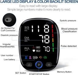 Kingclinic Monitor de Pressão Arterial Braço Automático BP Cuff Machine com Display LED para Uso Doméstico Cuidados de Saúde - Image 2