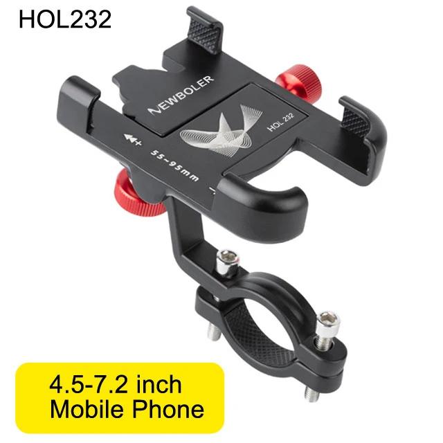 NEWBOLER MTB Phone Mount Stand Suporte Bicicleta 360 Graus Rotatable Alumínio Ajustável Bike Phone Holder Suporte Antiderrapante - Image 1