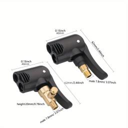 Peças de bombeamento de cabeça dupla, acessórios de serviço, bico de bomba de bicicleta, adaptador de mangueira f/v a/v schrader/presta, conversor de válvula, 1 peça - Image 2