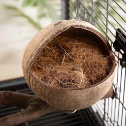 Ninho De Pássaro Natural De Casca De Coco, Parrot Hideaway Confortável e Periquito, Caixa de assentamento para pássaros do amor - Image 3