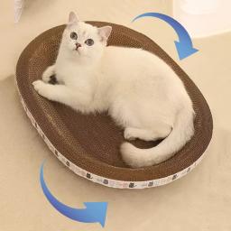 Scratcher ondulado resistente ao desgaste Raspadores redondos e ovais, Brinquedos Garra de Moagem para Gatos, Cama para Gato, Acessórios Ninho - Image 3