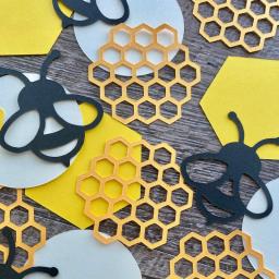 Festa Jogando Abelhas e Honeycomb Confetti, DIY Decoração Desktop, Festa de Aniversário, Mesa de Casamento, 100pcs - Image 4