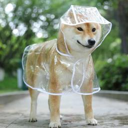 Impermeável com capuz transparente para animais de estimação Jaqueta impermeável Roupas de PVC Macio Impermeável Impermeável para Cães Pequenos Poncho de Chuva Puppy - Image 1