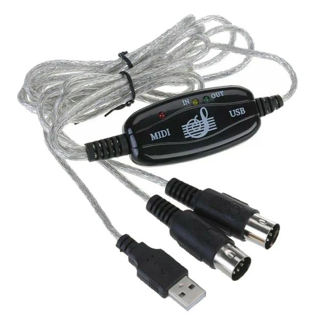 Adaptador MIDI USB de 6.5Ft para Edição e Gravação no Windows - Conecte Seu Estúdio com Facilidade