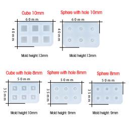 Moldes de silicone para DIY Fazer Jóias, Brincos e Pingentes, UV Resina Epóxi Molde, Cubo Bola Beads, Molde de Fundição, Colar, 6 Grid - Image 6