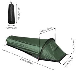 Barraca impermeável leve para uma pessoa, Mochila, 210D Oxford Cloth Bottom, Acampamento ao ar livre - Image 6