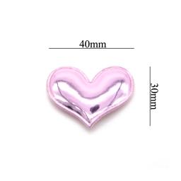 Apliques de feltro acolchoados em forma de coração pu brilhante 20 tamanhos 40*30mm para decoração diy faixa de cabeça caixa de presente bolo topper acessórios para cabelo - Image 2