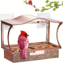 Alimentador de pássaros com ventosas, Metal durável, Ideal para pássaros selvagens e pássaros de estimação, Alimentadores de pássaros para fora - Image 5