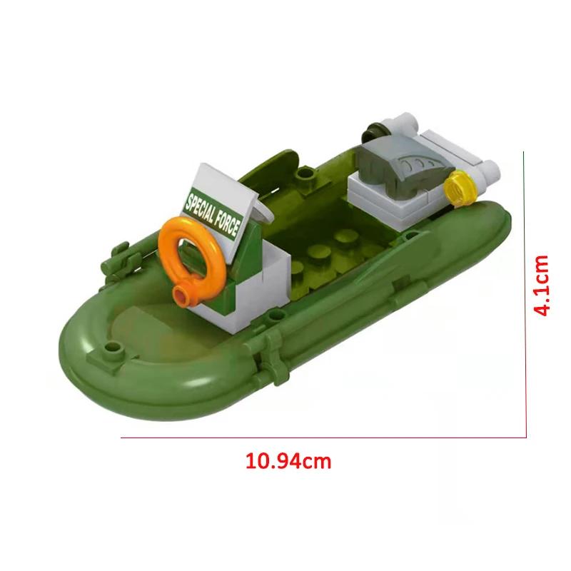 Modelo de construção militar ww2 arma do exército inflável camuflagem barco de borracha acessórios educação blocos brinquedos para crianças kits - Image 1