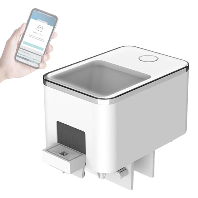 Alimentador Automático de Peixes com Controle por APP e Conexão Wi-Fi para Aquários de 100ml
