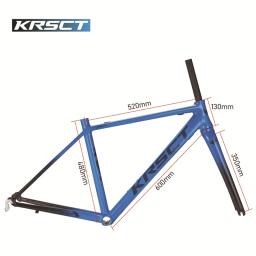 Quadro de bicicleta de estrada de alumínio leve e conjunto de garfo de carbono quadro de freio v garfo cônico de carbono completo 44-48cm tamanhos se encaixa em pneus 25c/28c - Image 6