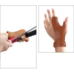 Ao ar livre tiro com arco luva, durável arco handguard, falso couro mão guarda, protetor de dedo para jovens e adultos - Image 1