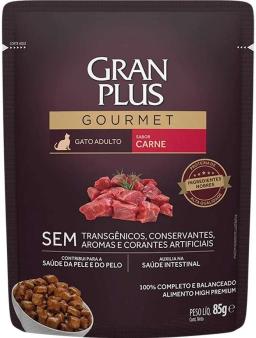 Pack Ração Úmida GranPlus Gourmet Sachê Gatos Carne Adultos 18 Un 85g Cada - Image 2