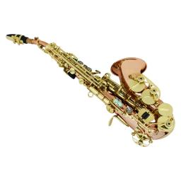 Saxofone Soprano Bb com estojo e escova, pequeno tubo de flacidez, cobre fósforo, instrumento musical, bocal acessórios - Image 6