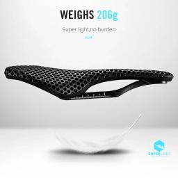 RYET-3D Printed Carbon Bike Saddle, MTB Racing Saddles, acolchoamento ergonômico, ciclismo de estrada, assento de bicicleta, peças de almofada, 150mm - Image 6