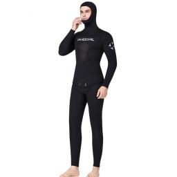 Terno de mergulho Neoprene masculino com chapéu, roupa de corpo inteiro pesca subaquática, Surf Snorkeling, roupa de banho profissional, 1,5mm - Image 3
