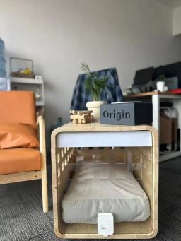 Canil acrílico para animais de estimação, moldura de madeira dobrável, móveis para cães, cama em caixa exterior e interior, moderno e transparente - Image 2