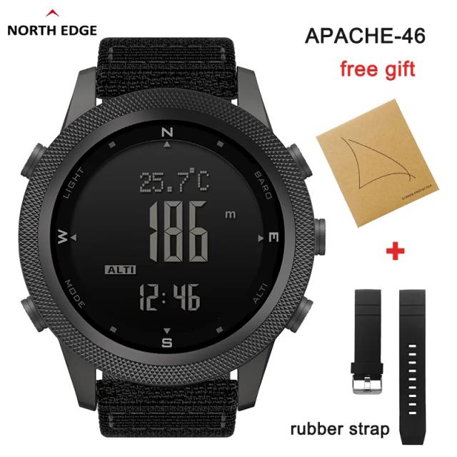 Relógio Digital Masculino NORTE EDGE com Altímetro, Barômetro e Bússola para Atividades ao Ar Livre - Resistência à Água WR50M, Ideal para Corrida e Natação