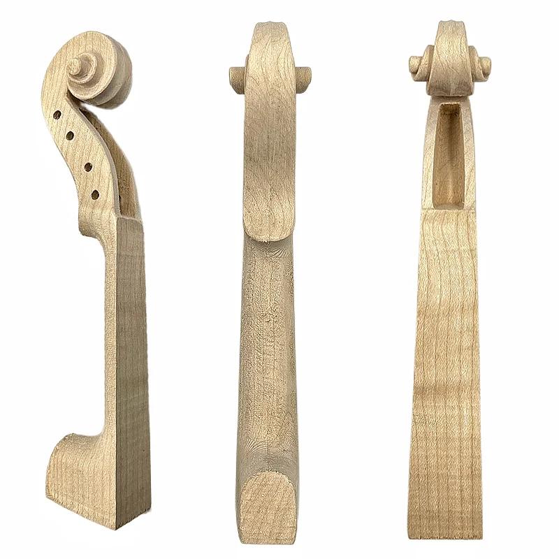 Nível mestre mão-esculpida 4/4 violino cabeça pescoço 4/5 cordas, importado maple escultura homem velho/cavalo/dragão/mulher cabeça, partes de violino - Image 1