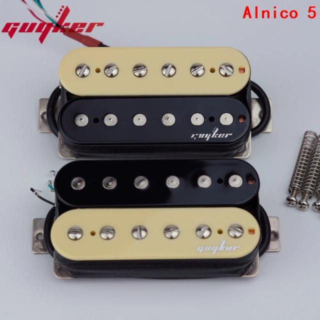 Captadores Humbucker Guyker para Guitarra Elétrica - Conjunto de Bobina Dupla para Ponte e Pescoço na Cor Preta