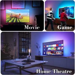Fita LED com Controlo de Aplicações, RGB, WS2812B, Efeito de Perseguição, Bluetooth, Fita, Festa, Quarto, Cozinha, Decoração, 20m, 12LEDs/m - Image 6