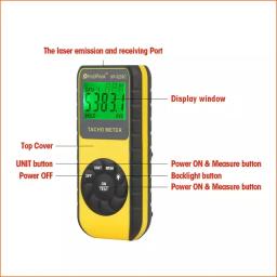 HoldPeak-Medidor de velocidade do tacômetro a laser, ferramenta de diagnóstico digital, foto, LCD, RPM, Motor do motor, sem contato, HP-9235C - Image 3