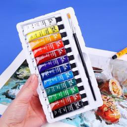 Conjunto de Pintura Guache Lavável Profissional, Pintura Do Artista, Aquarela, Exame Estudante Arte Suprimentos, Alta Qualidade, 12 18 24 Cores, 6 12ml - Image 6