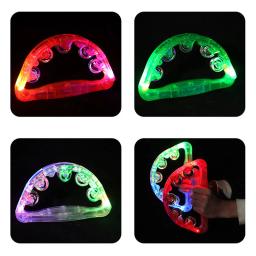 Bright LED Light Up Sensory Toy, piscando Pandeiro, Instrumento Musical, Agitando, Atmosfera de Festa, Brinquedos Infantis, Cor Aleatória - Image 5
