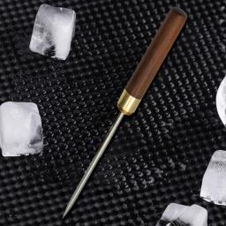 Aço inoxidável picareta de gelo com alça de madeira manual ferramenta de escultura em gelo em casa trituradores de gelo cone barra bartender ferramenta cozinha - Image 6