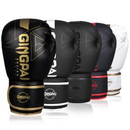 Luvas De Boxe De Couro PU Para Adultos, Sandbag Profissional De Kickboxing, Equipamento De Treinamento, Muay Thai MMA, 8 oz, 10 oz, 12 oz, 14oz - Image 2