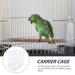 Gaiola de pássaros conure papagaio viagem portátil gaiolas para animais de estimação para pássaros transportador de passeio de plástico - Image 6