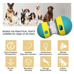 Dispensador interativo do alimento com barra, alimentação lenta treinamento interno, brinquedo do cão, exercício do enigma, rolamento, petiscos que dispensam, perseguição - Image 2