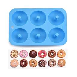 Non Stick Silicone Donut Mold, Mini Cupcake Mold, Resistente ao calor, 6 Donuts, Produto comestível, Silicone Bagels Pan for Baking - Image 2